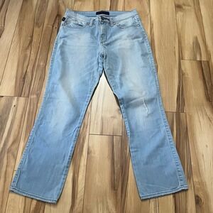Rock & Republic Kendall Jeans Women's Sz 10 High Rise Crop Light Wash Distressed